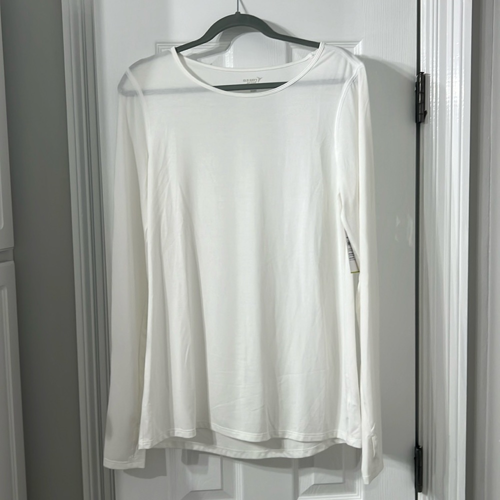 Old Navy Go Dry Active LS, Medium Tall, White